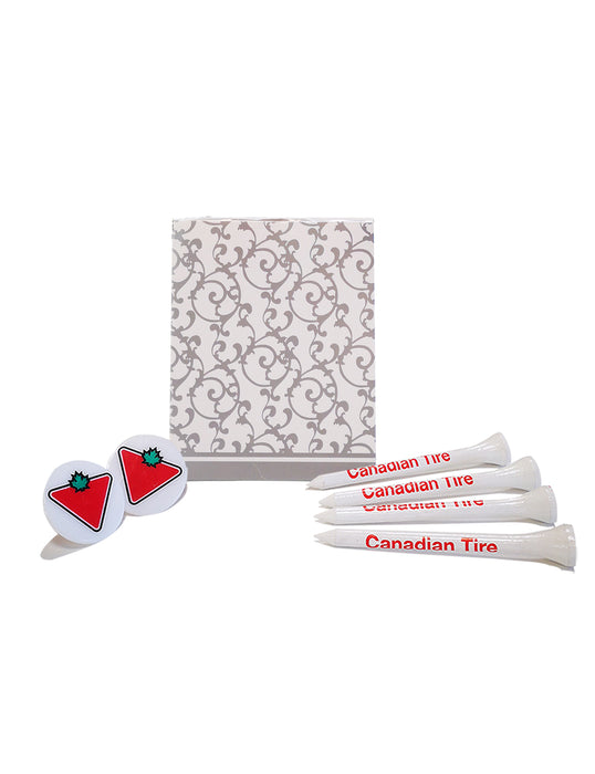 Silver Stand Pillow Box with 15 Golf Tees + 2 Markers | #702