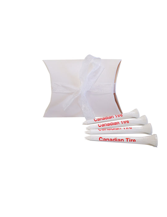 White Pillow Box with 10 Golf Tees | #713