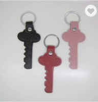 Leather key shaped keychain - #LK135 - JLC Golf Shop
